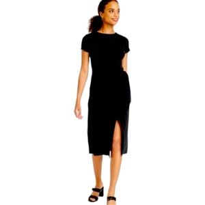 Black Tie Front wrap Dress